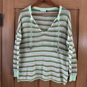 Zaket & Plover Loose Knit Long Sleeve Pullover Multicolor Striped Women’s Small